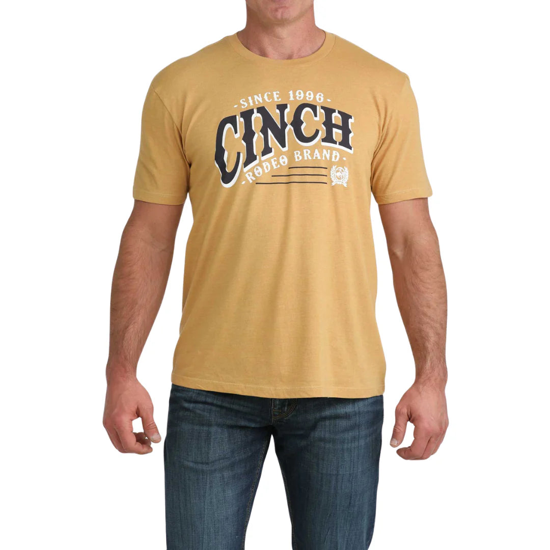 Cinch Mens Yellow Gold Logo Graphic T Shirt