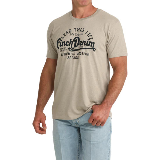 Cinch Mens Lead This Life Tee Khaki
