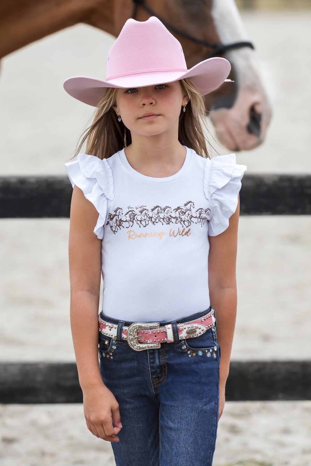 Pure Western Girls Harper SS Tee | Country Clothing - Childrens Clothing | Saddleworld Ipswich
