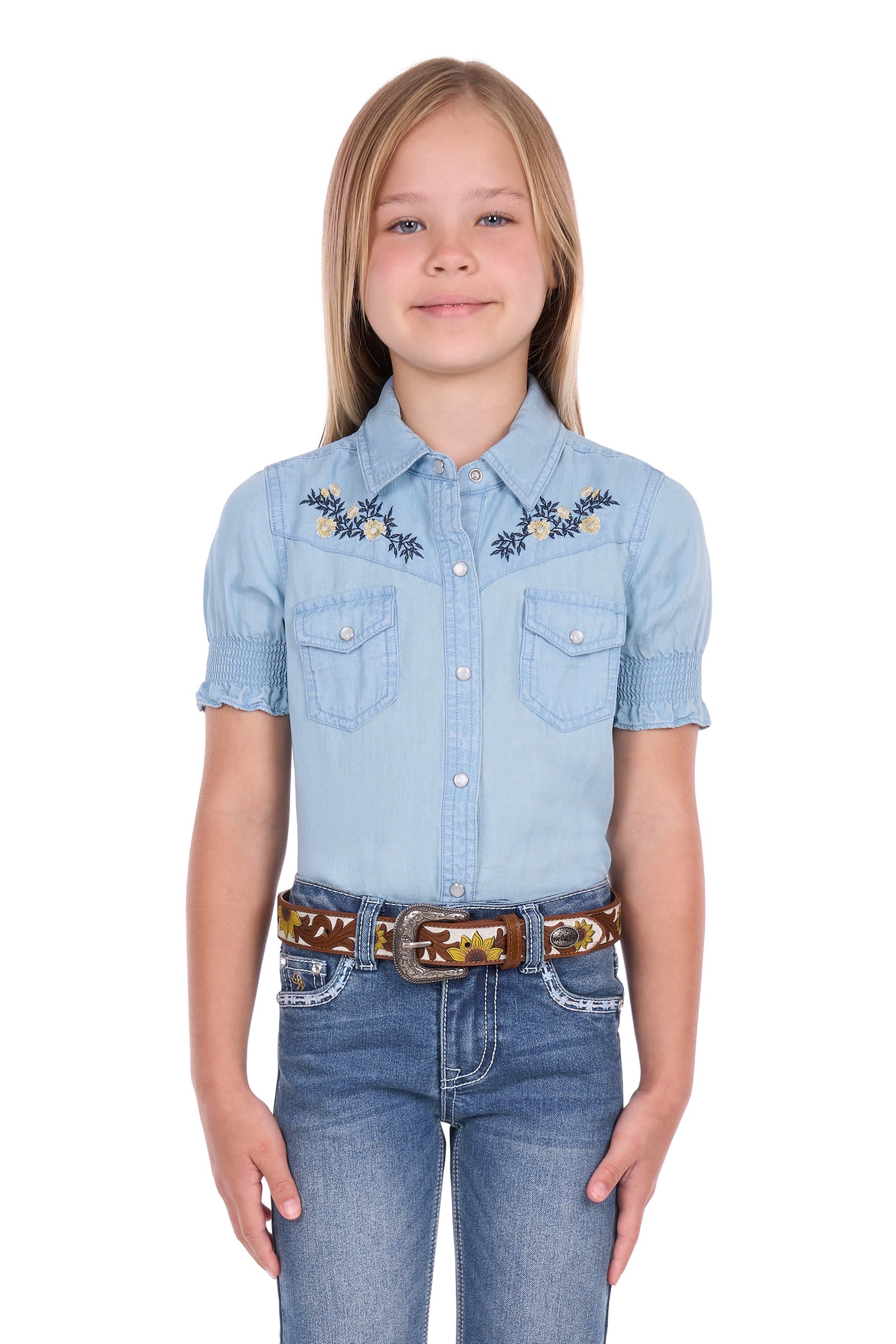 Pure Western Girls Martha SS Shirt | Country Clothing - Childrens Clothing | Saddleworld Ipswich