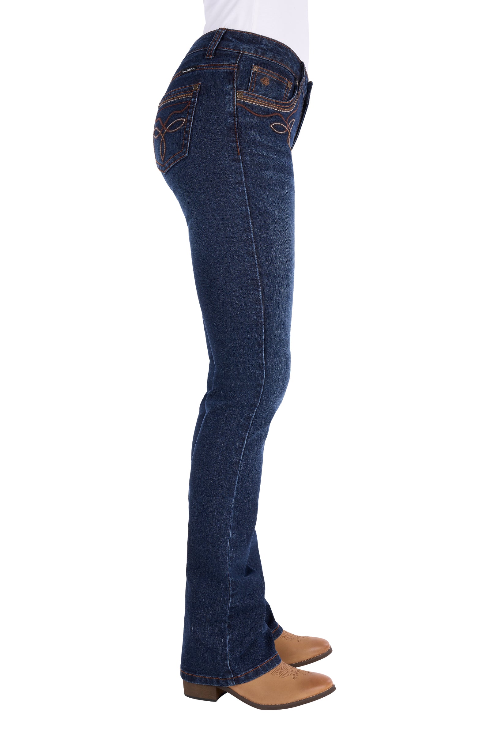 Pure Western Wmns Eden Boot Cut Jean 34 Leg