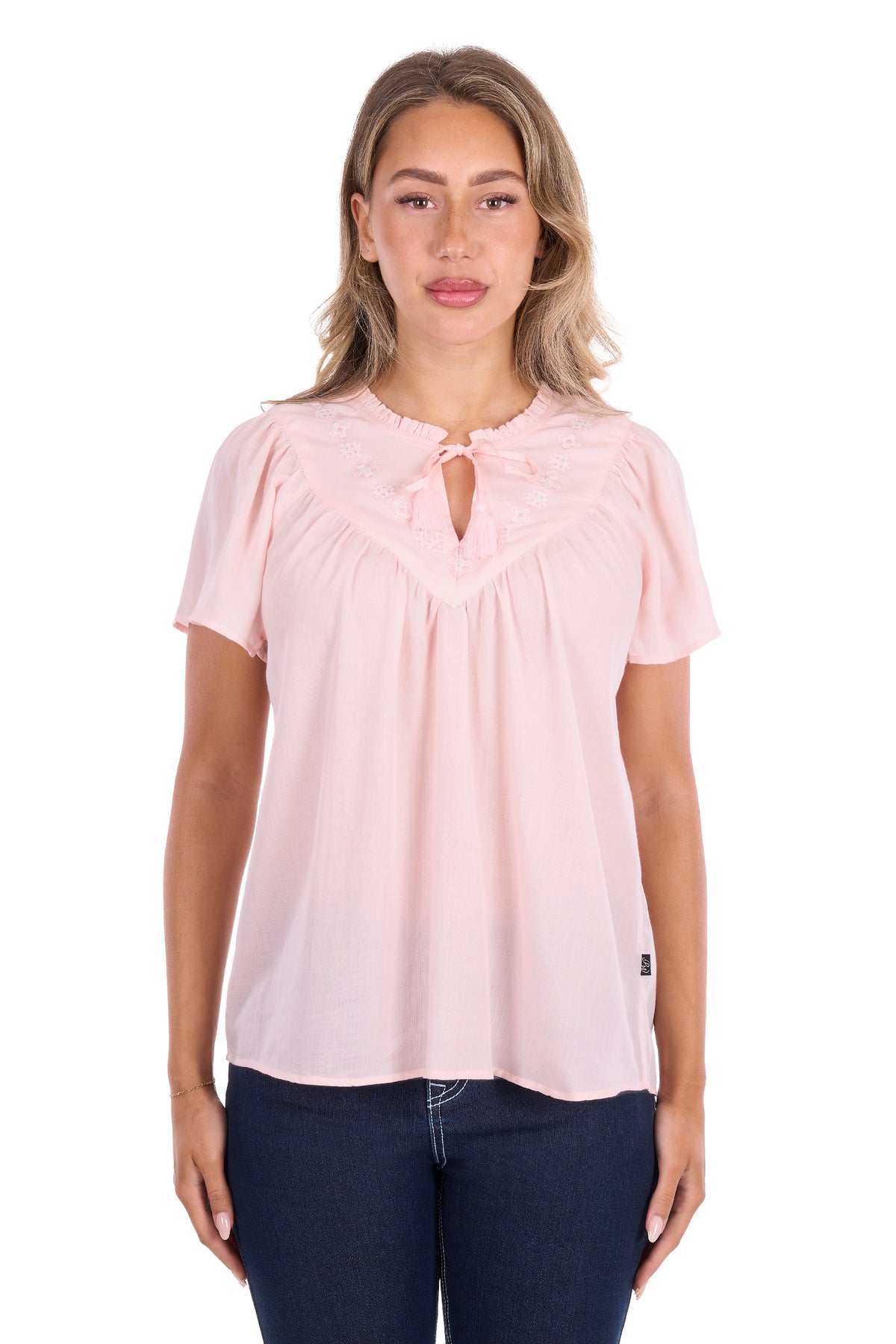 Pure Western Wmns Leslie SS Blouse | Country Clothing - Ladies Shirt | Saddleworld Ipswich
