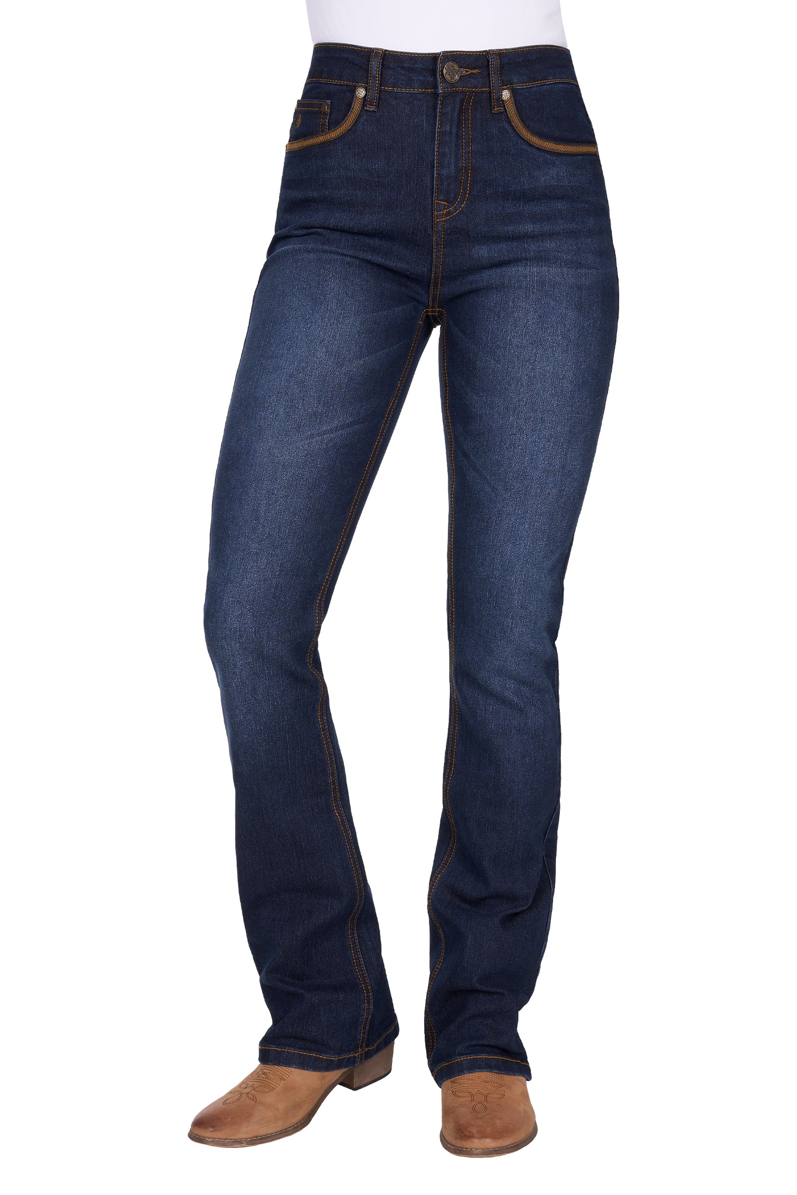 Pure Western Wmns Nova High Rise Bootcut Jean 34 Leg