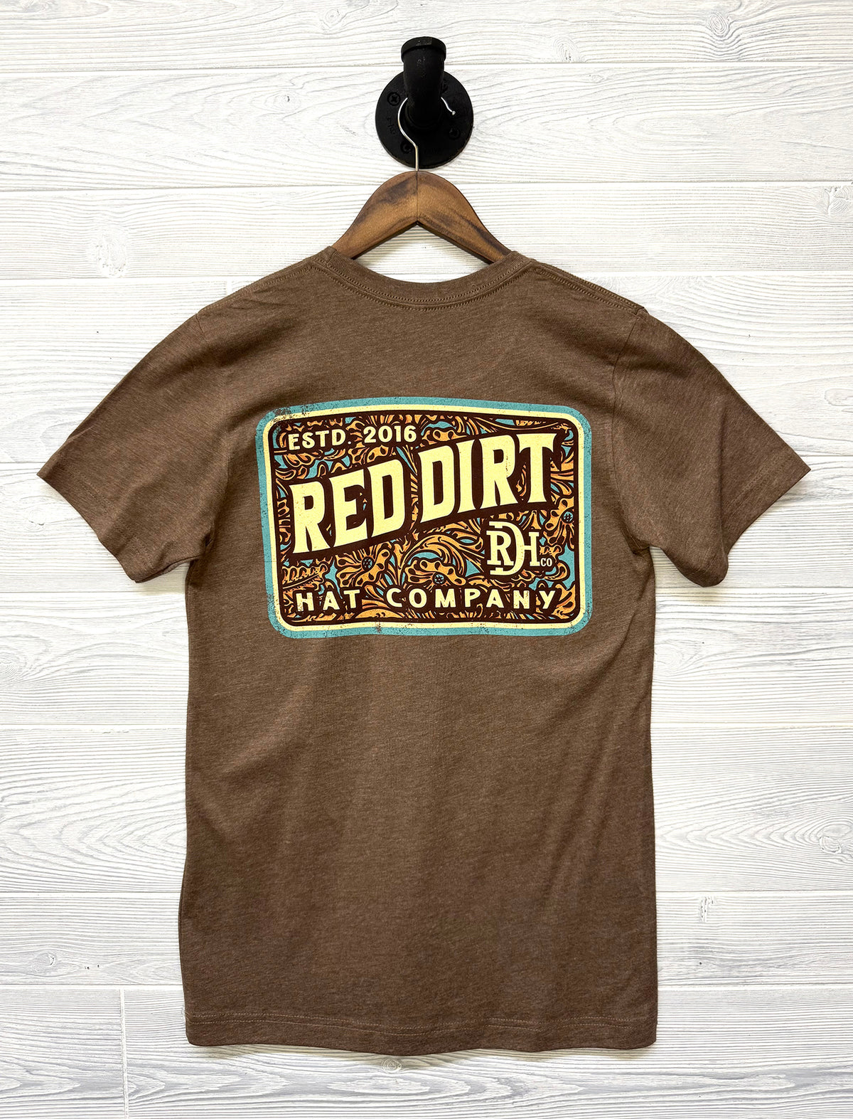 Red Dirt Hat Co - T Shirt - Tooled Leather