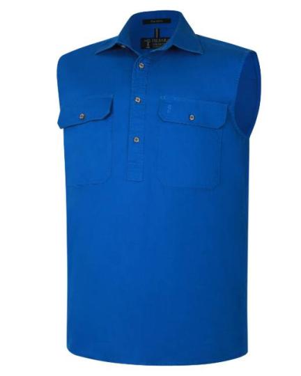 Pilbara Mens Closed Front Sleeveless Shirt
