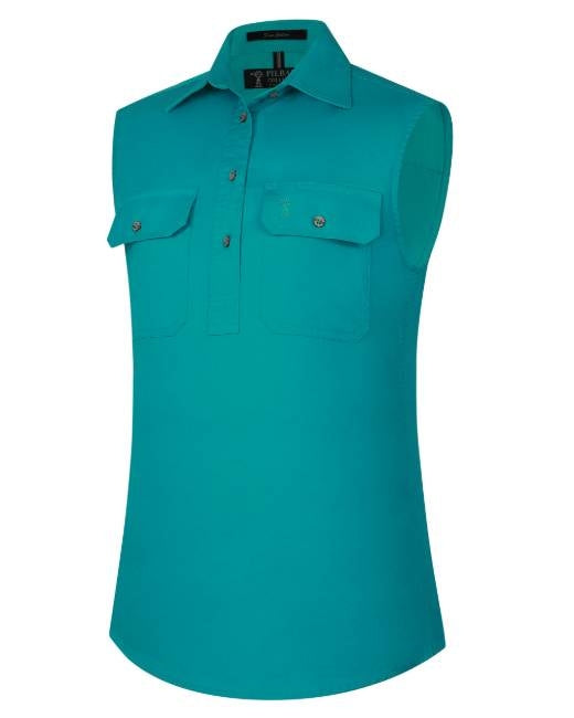 Pilbara Womens Closed Front Sleeveless Shirt