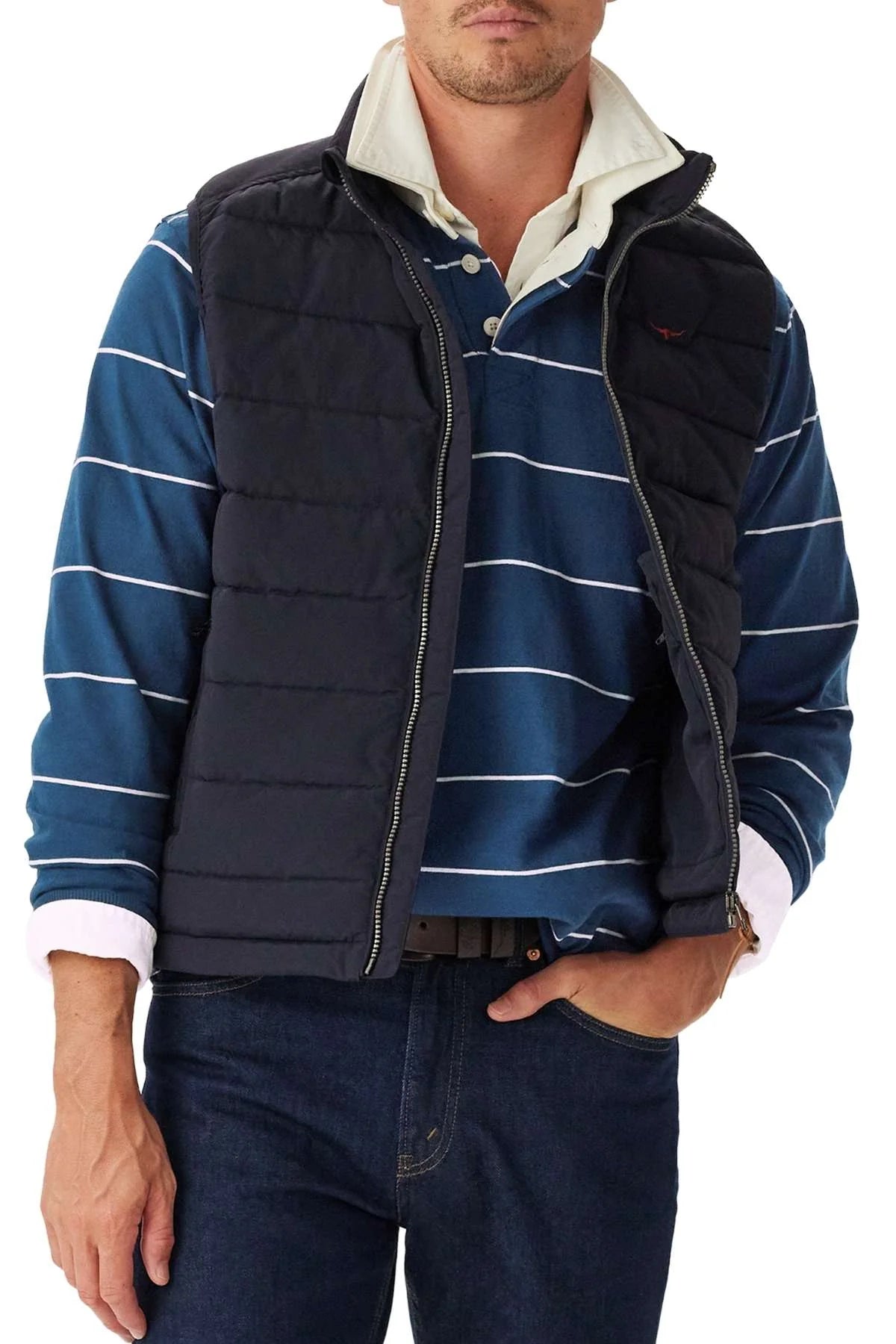 RM Williams Albany Stripe Rugby | Country Clothing - Mens Winter | Saddleworld Ipswich