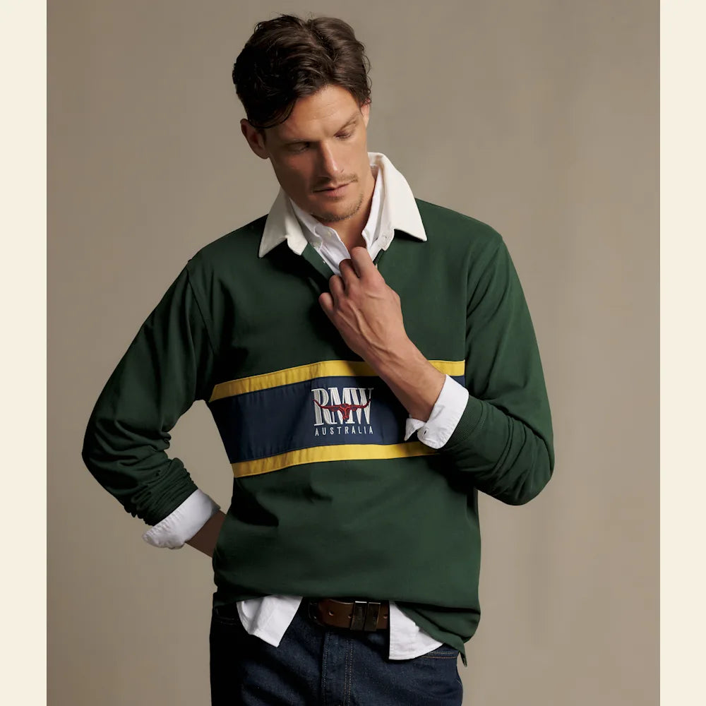 RM Williams Classic RMW Panel Rugby | Country Clothing - Mens Winter | Saddleworld Ipswich