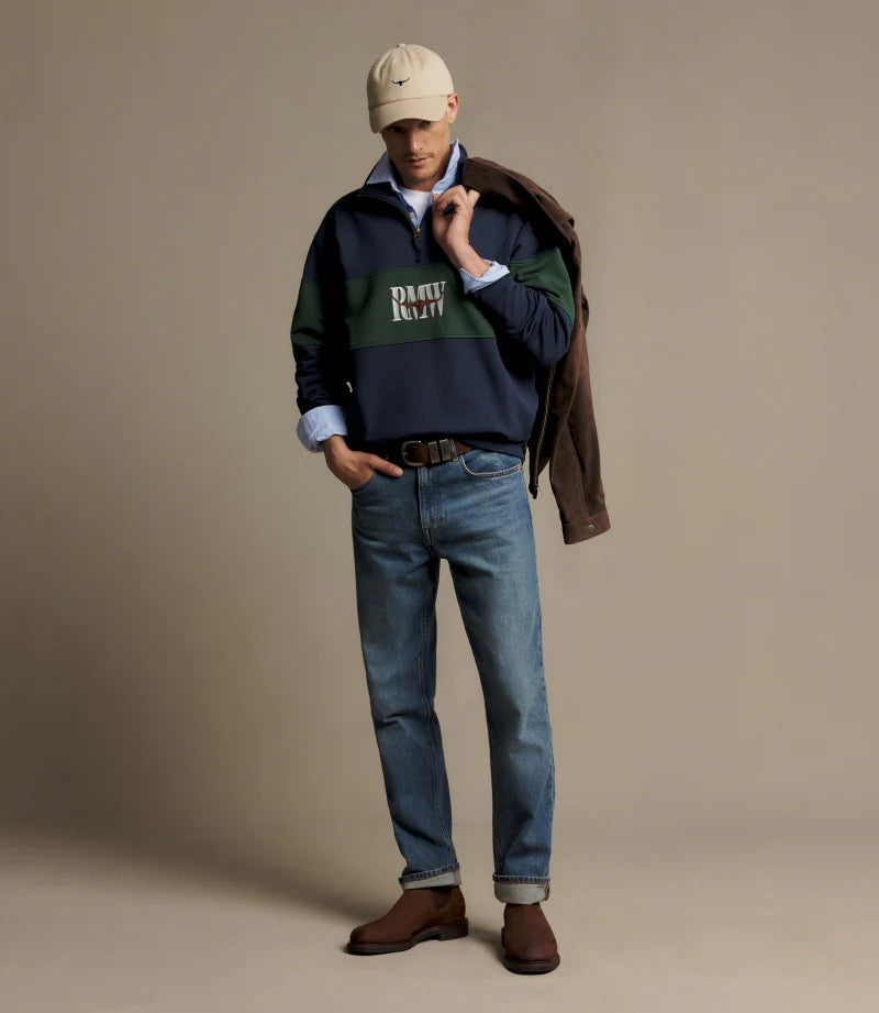 RM Williams Heritage Panel Qtr Zip | Country Clothing - Mens WInter | Saddleworld Ipswich