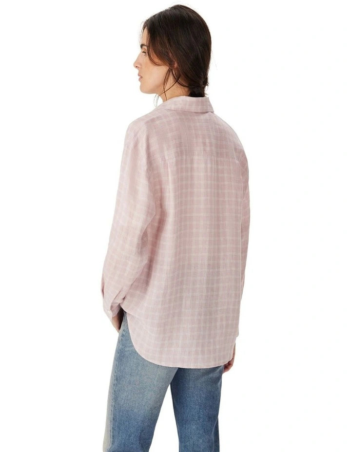 RM Williams Hopeland Linen Check Shirt | Country CLothing - Ladies Shirt | Saddleworld Ipswich