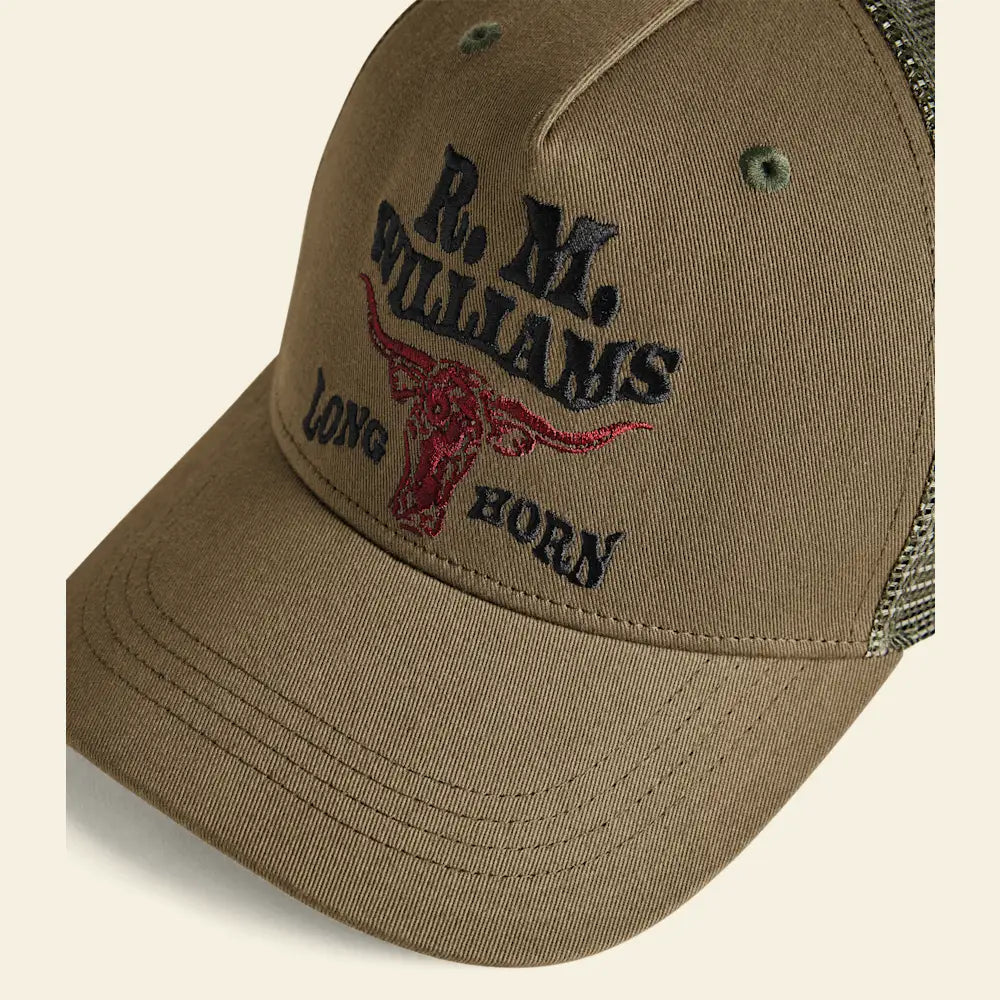 RM Williams Longhorn Trucker Cap | Country Clothing - Caps | Saddleworld Ipswich