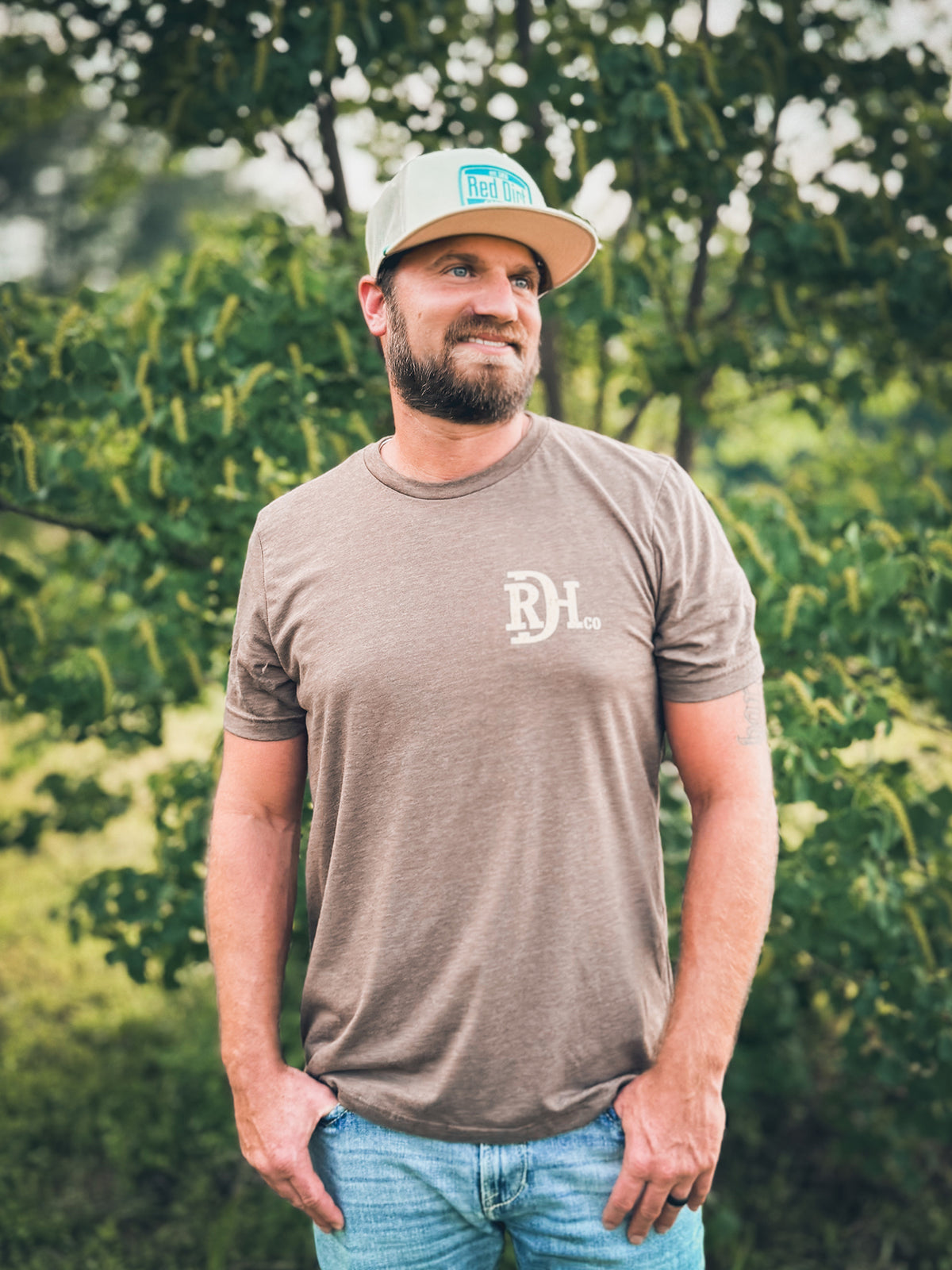 Red Dirt Hat Co - T Shirt - Tooled Leather | Country CLothing - T Shirt | Saddleworld Ipswich