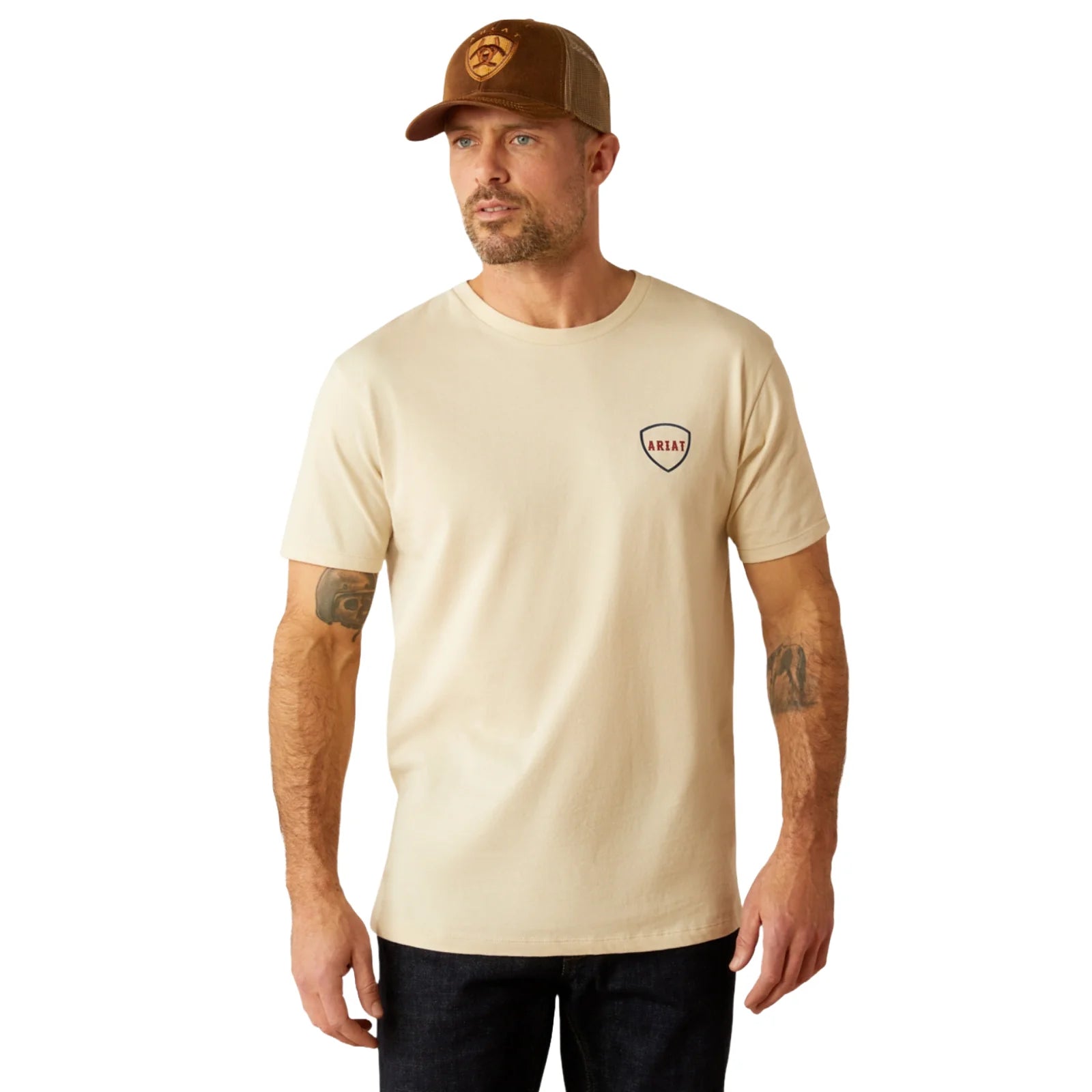 Ariat Mns Barbed Flag SS Tee Natural