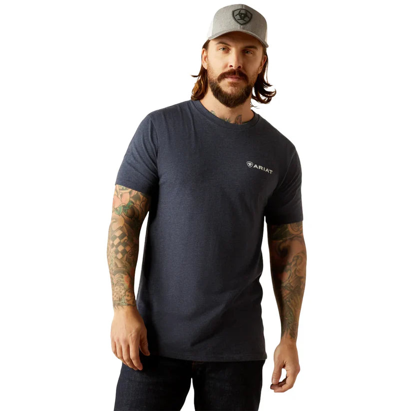 Ariat Mns Camo Patriot SS Tee Navy Heather