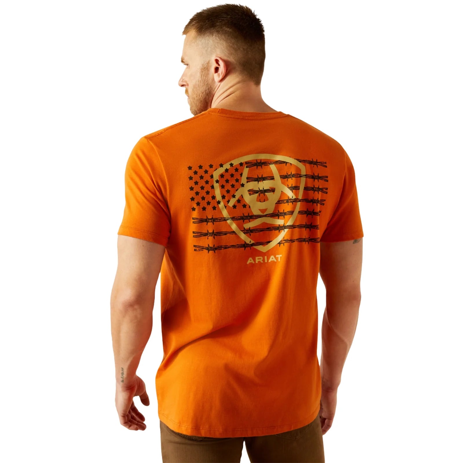 Ariat Mns Barb Shield SS Tee Rust