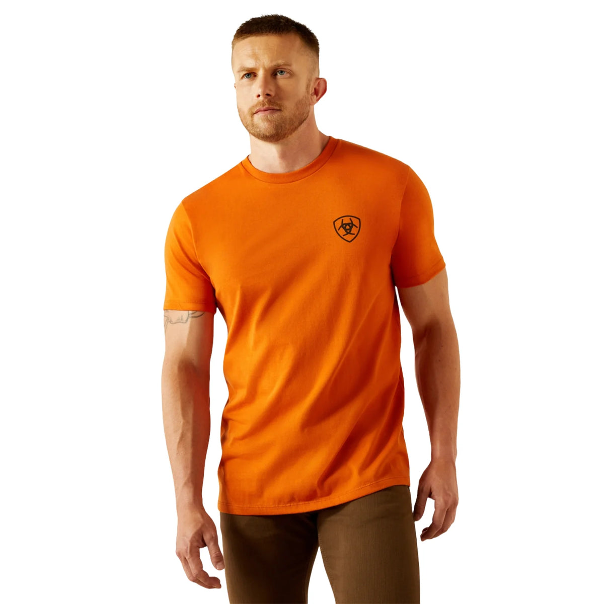 Ariat Mns Barb Shield SS Tee Rust