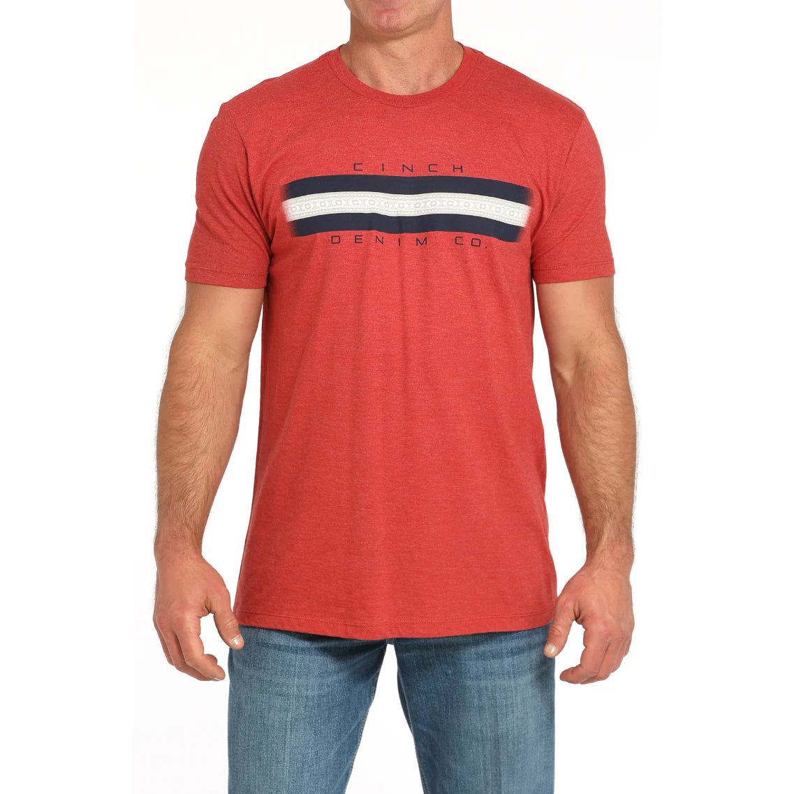 Cinch Mens T Shirt Chest Logo Red
