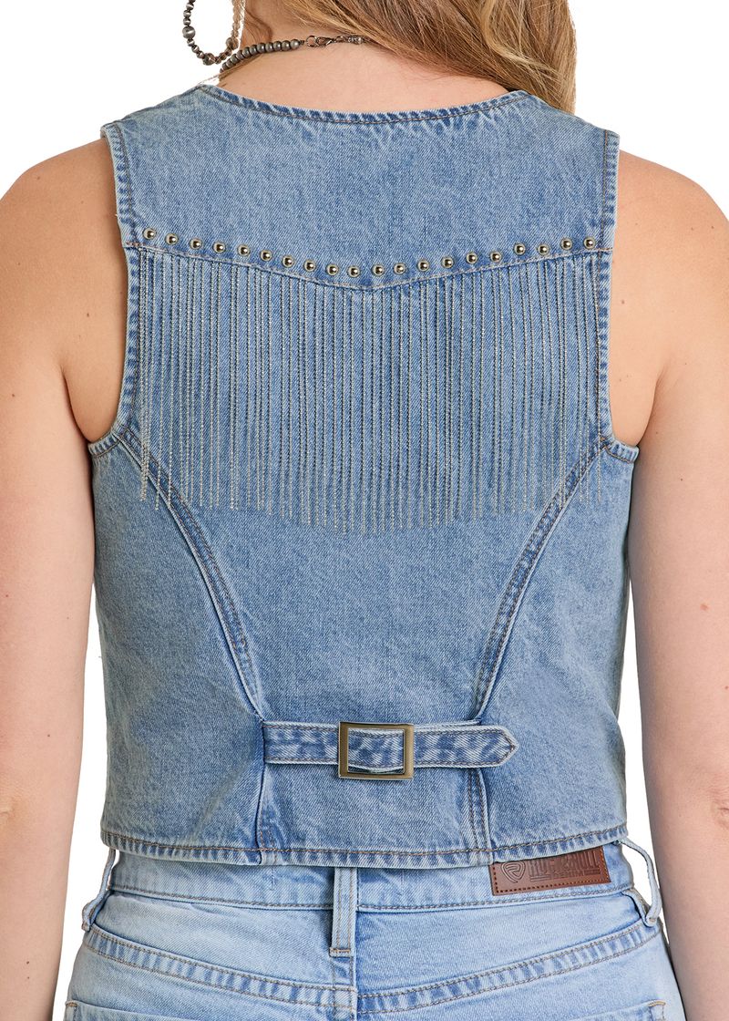 Rock and Roll Denim Denim Fringed Vest