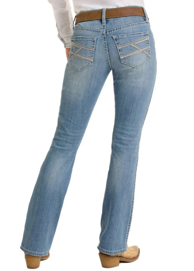 Rock and Roll Raised Denim Embroidered High Rise | Country Clothing - Ladies Jeans | Saddleworld Ipswich