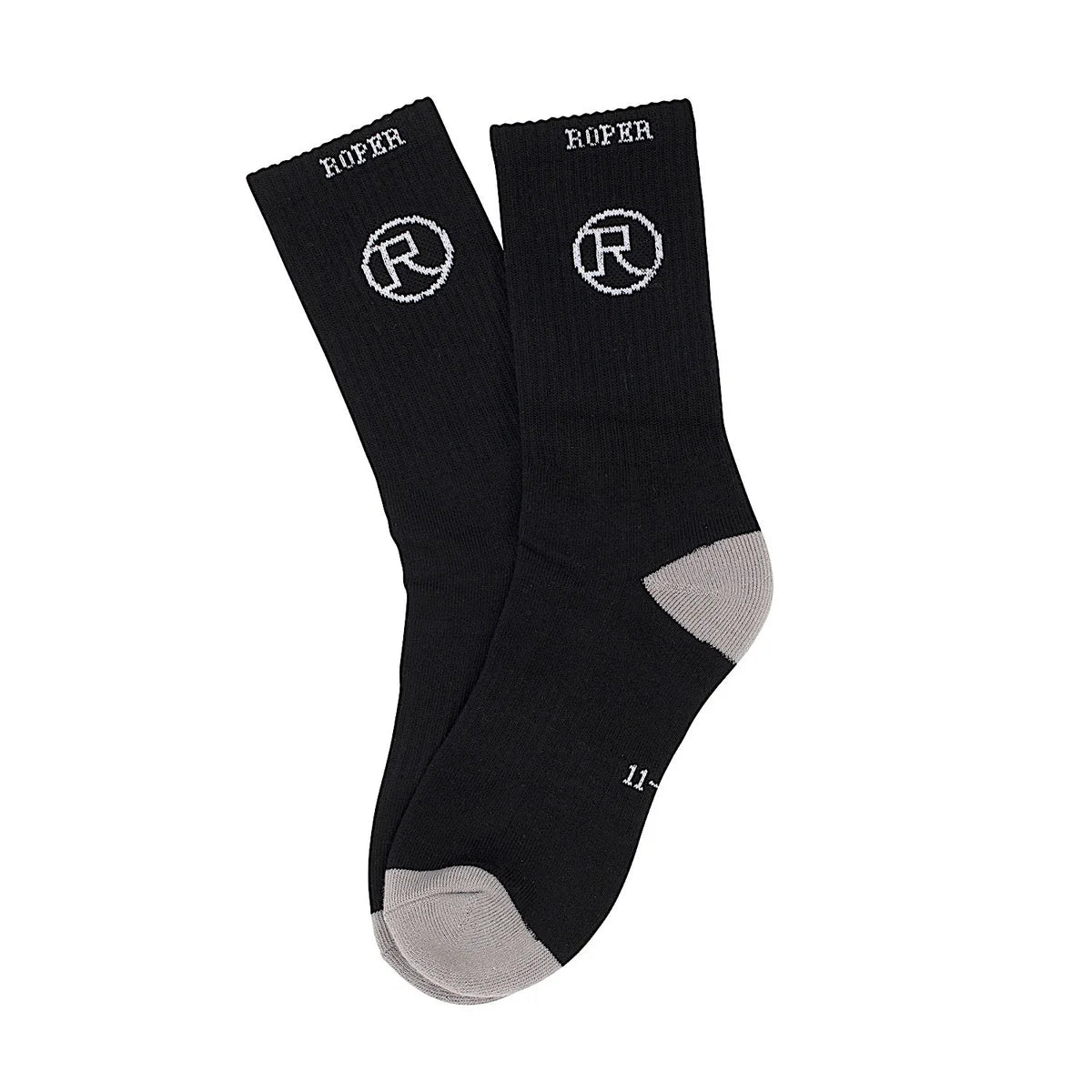 Roper Crew Socks Black/Grey | Boots - Socks | Saddleworld Ipswich
