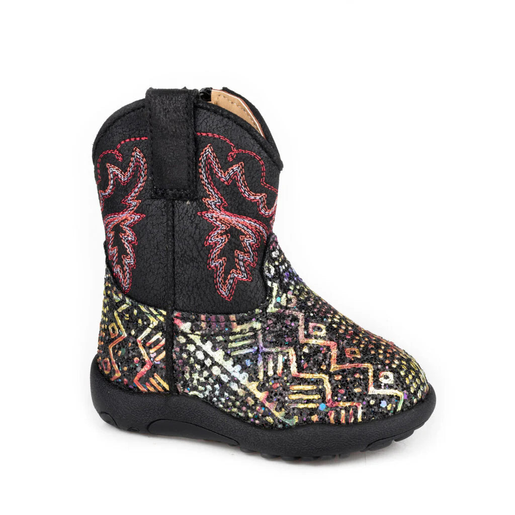 Roper Infant Glitter Aztec II Black Glitter/Black | Boots - Roper | Saddleworld Ipswich