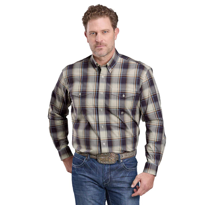 Roper Mns Amarillo Collection LS Plaid Purple | Country Clothing - Mens Shirt | Saddleworld Ipswich