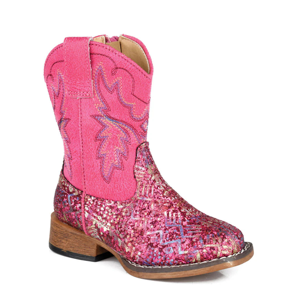 Roper Toddler Glitter Aztec II Fuschia Glitter/Fuschia | Boots - Roper | Saddleworld Ipswich
