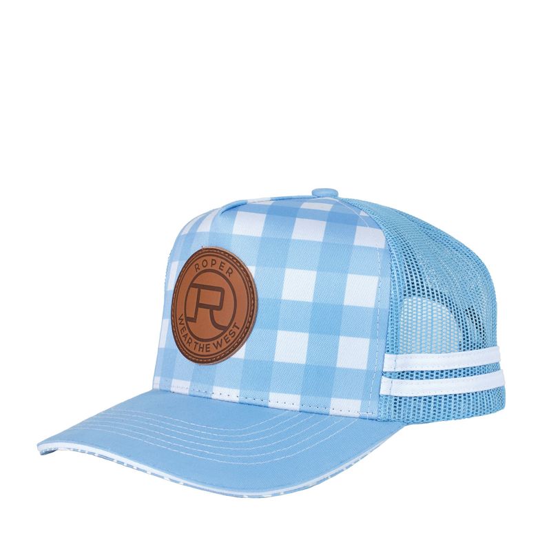 Roper Trucker Cap Cornflower Plaid | Saddleworld Ipswich | Country Clothing | Caps