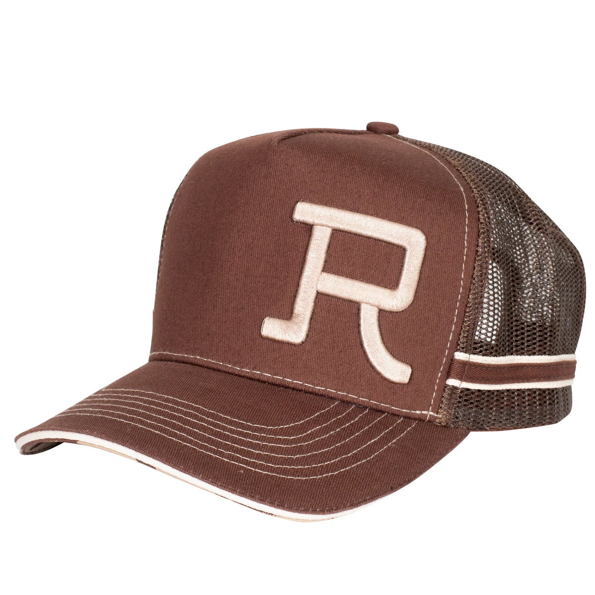 Roper Trucker Cap Branded Chocolate/Stone | Country Clothing - Caps | Saddleworld Ipswich