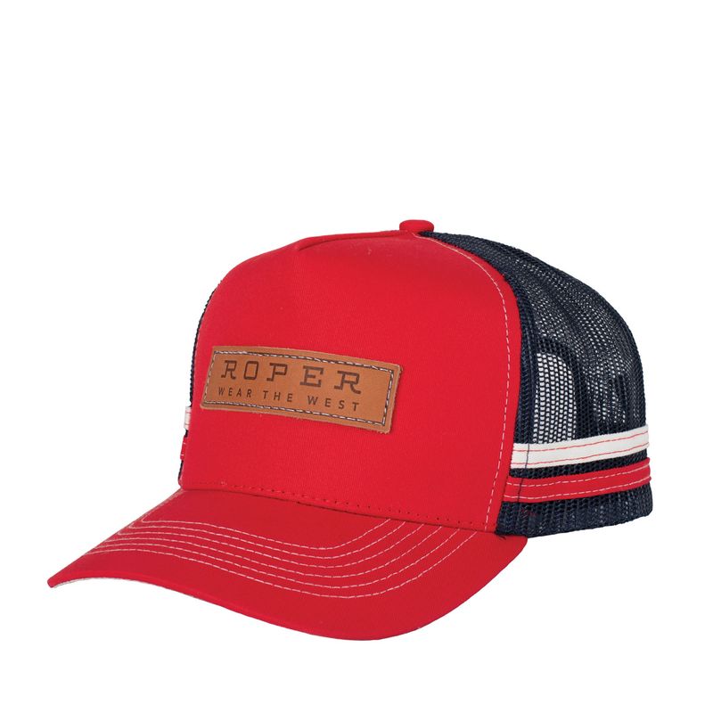 Roper Trucker Cap Patch Red/Navy | Saddleworld Ipswich | Country Clothing | Caps 