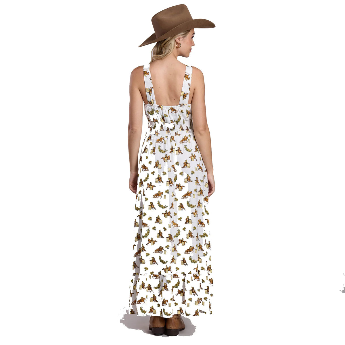 Roper Wmns Five Star Colleciton Sleeveless Dress Print White | Country Clothing - Dress | Saddleworld Ipswich