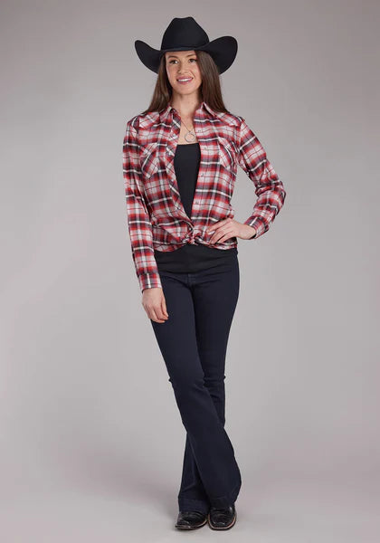 Roper Wms Karman Special Collectin LS Shirt Plaid Red | Country Clothing - Ladies Shirts | Saddleworld Ipswich