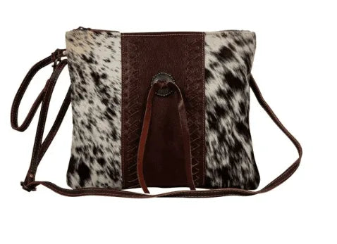 Rosalinda Cross Stitched Leather and Hairon Bag | Giftware - Handbag | Saddleworld Ipswich
