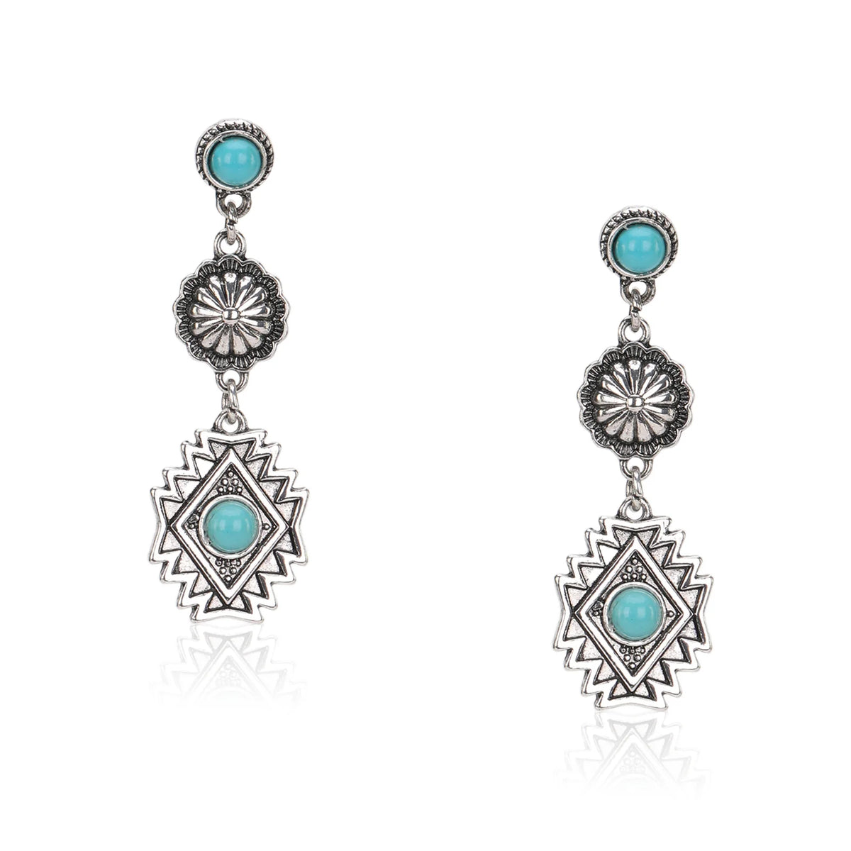 Rustic Couture Artificial Stone Aztec Dangling Earring | Giftware - Jewellery | Saddleworld Ipswich