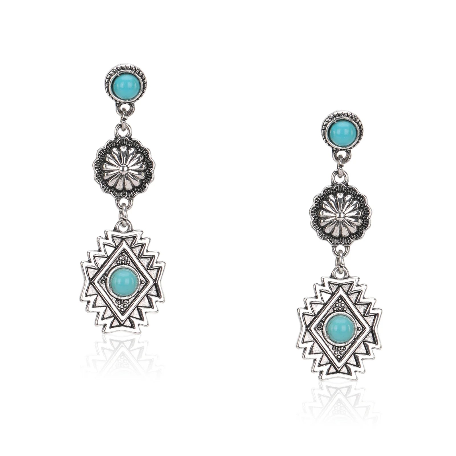 Rustic Couture Artificial Stone Aztec Dangling Earring | Giftware - Jewellery | Saddleworld Ipswich