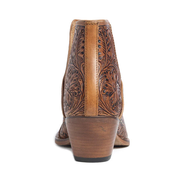 Dakota Charm Hand Tooled Boots in Caramel