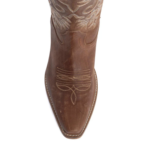 Sylivia Prairie Leather Boots in Bourbon Brown