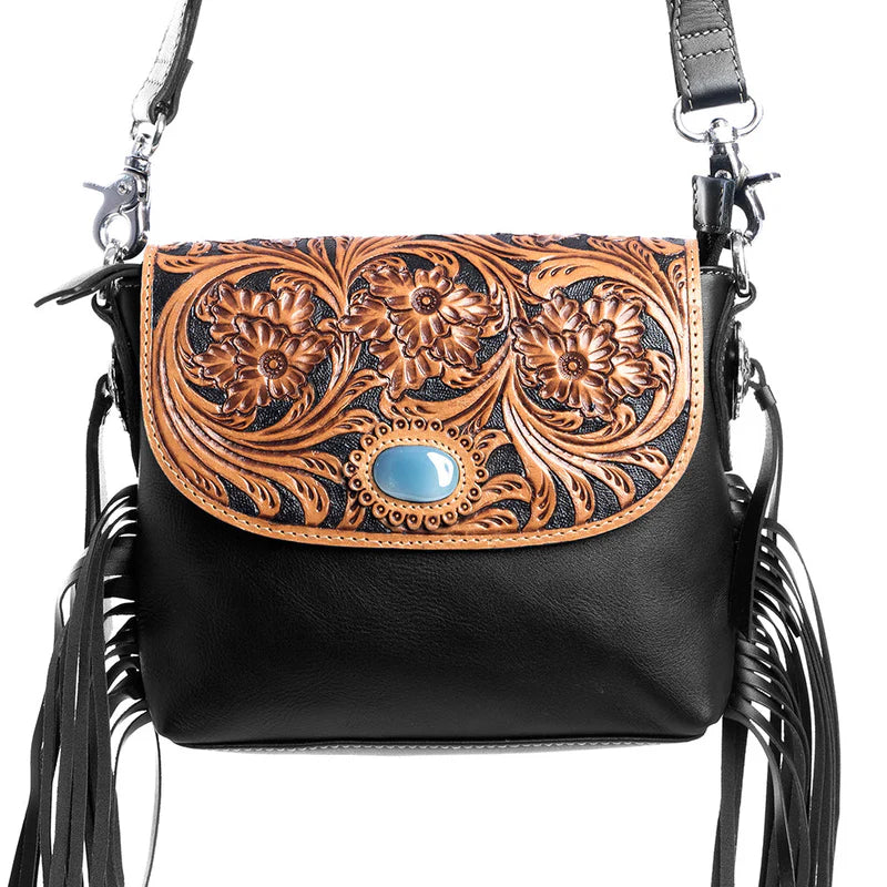 Ebony Delight Hand Tooled Bag