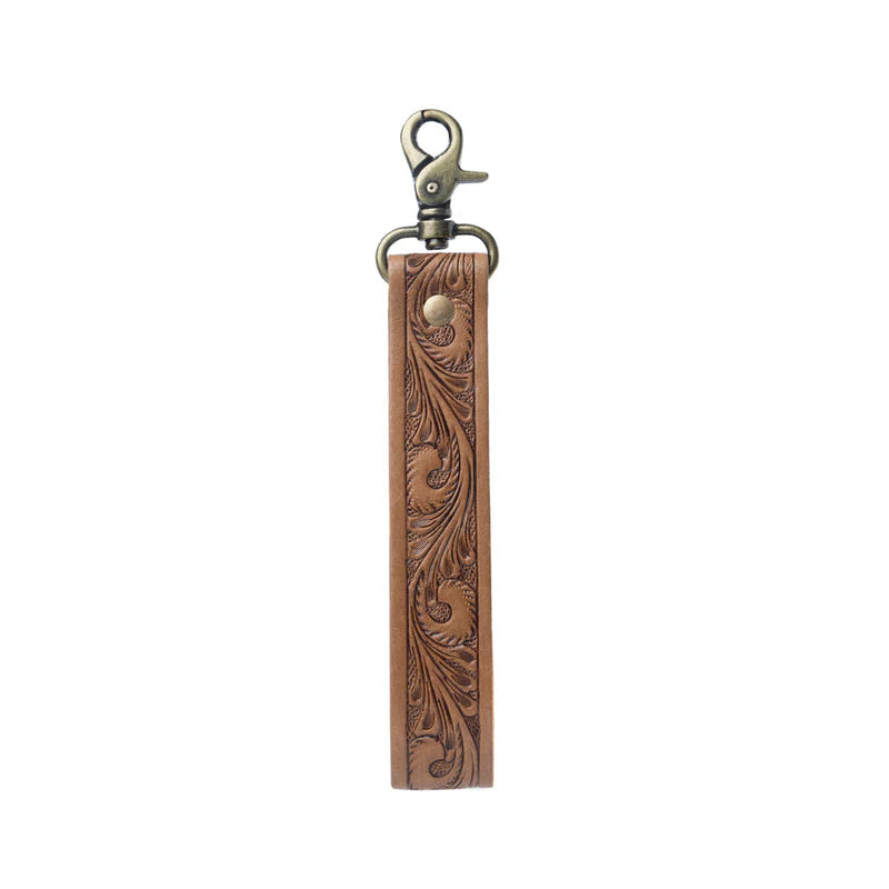 Turquoise Daydreams Key Fob in Light Brown