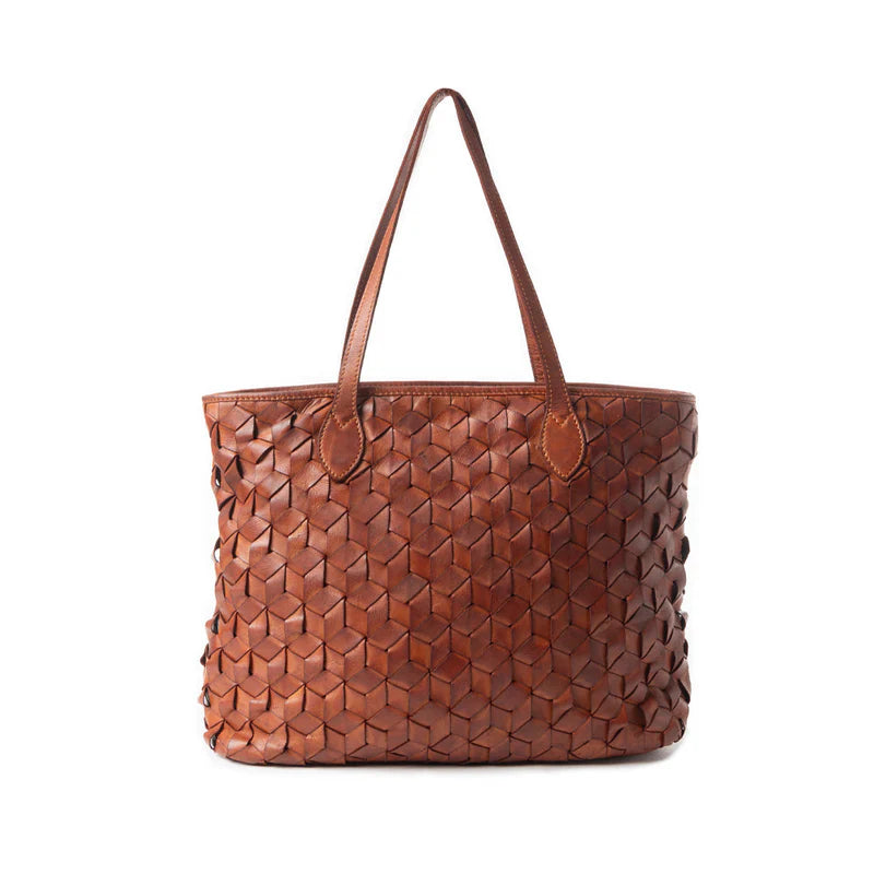 Aqua Prism Market Tote Bag in Brown