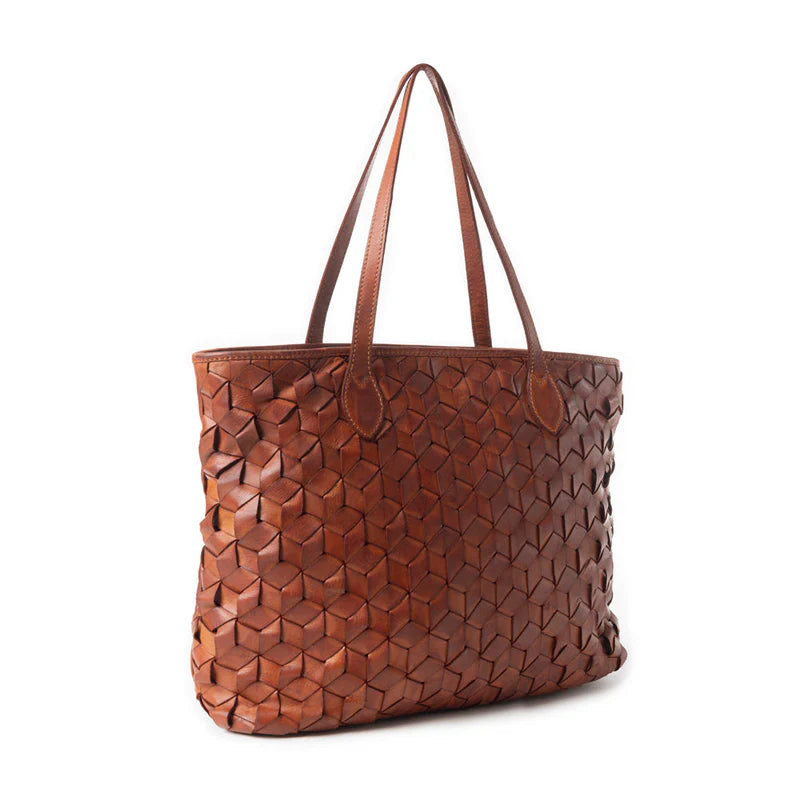 Aqua Prism Market Tote Bag in Brown