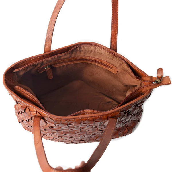 Aqua Prism Market Tote Bag in Brown