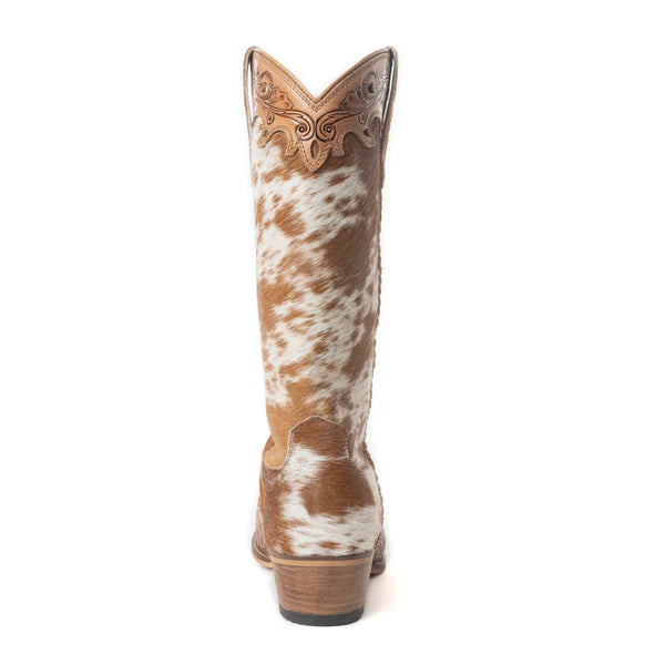 Dakota Dust Handtooled Boots in Tan and White