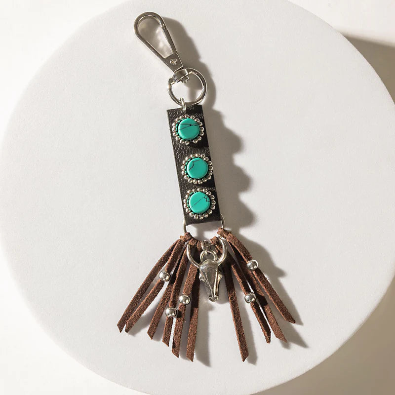 Myra Adventurer Leather Keychain in Mocha Brown