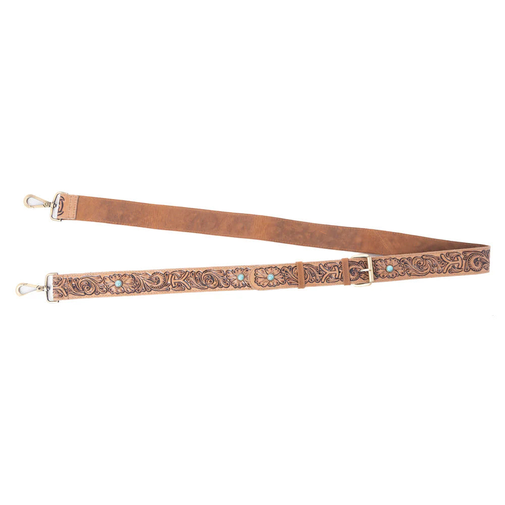 Yellowstone Tawny Ridge Handtooled Hairon Carry Bag in Ivory Mocha