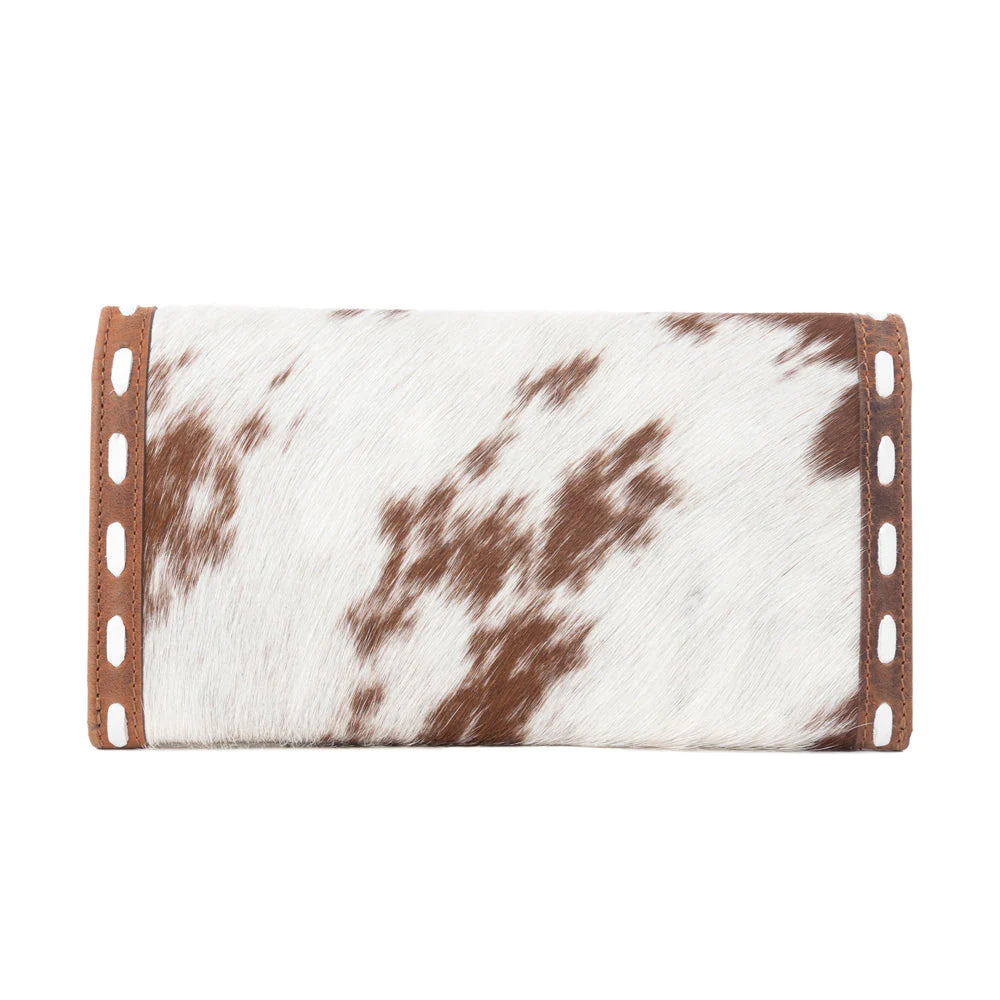 Yellowstone Sienna Stockyard Hairon Leather Wmns Purse in Cream Cocoa