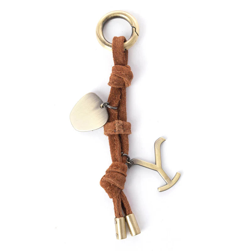 Yellowstone Lariat Loop Leather Key Fob in Warm Ochre | Giftware - Key RIng | Saddleworld Ipswich