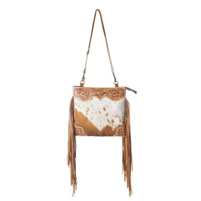 Tumbleweed Trail Fringed Hand-Tooled Bag for Wmns in Light Brown