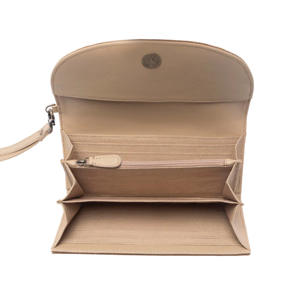 Myra Stoneflower Harion Leather Wmns Wallet in Onyx Pearl