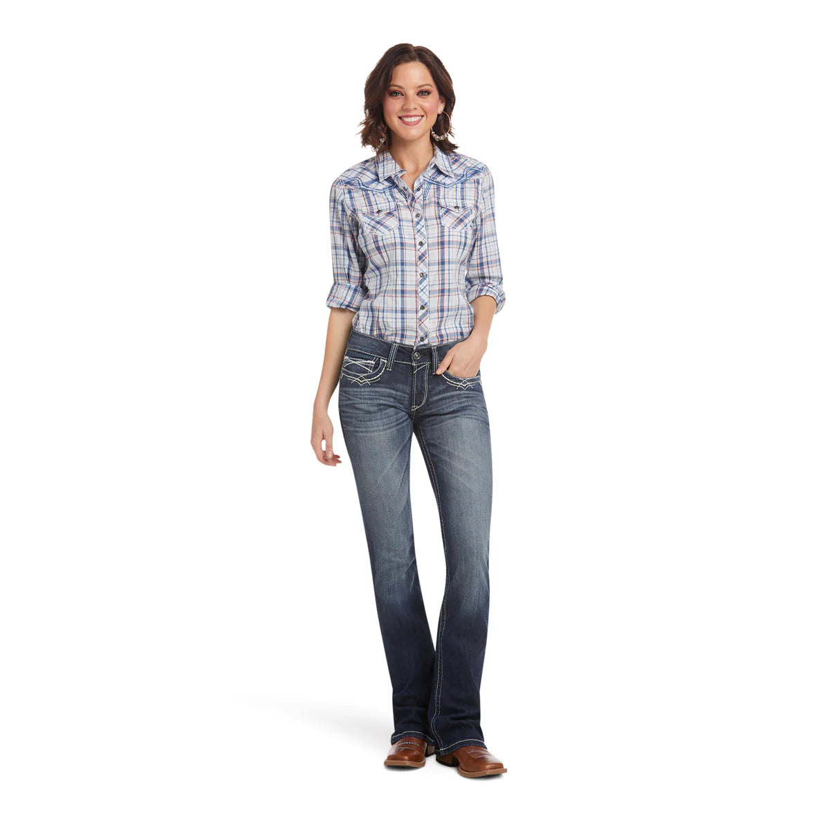 Ariat Wms Real Mid Rise Boot Cut Stretch - Winter 26